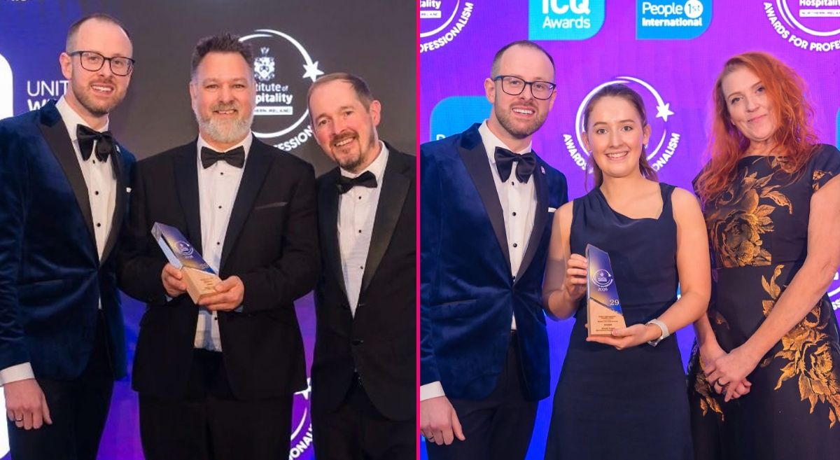 Picture of SERC award winners holding their awards at the IoH Awards